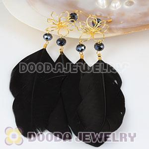 Black Basketball Wives Feather Earrings Wholesale