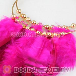 Peach Basketball Wives Feather Hoop Earrings Wholesale