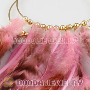 Pink Basketball Wives Feather Hoop Earrings Wholesale