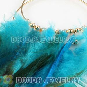 Blue Basketball Wives Feather Hoop Earrings Wholesale