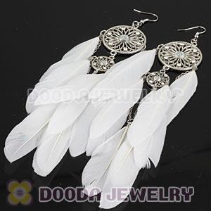 White Basketball Wives Feather Earrings Wholesale