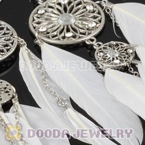 White Basketball Wives Feather Earrings Wholesale