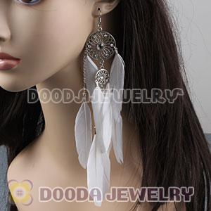 White Basketball Wives Feather Earrings Wholesale