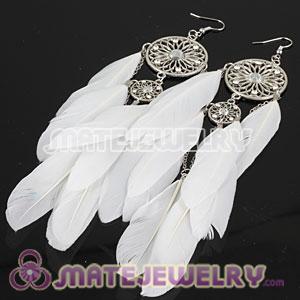 Wholesale White Basketball Wives Feather Earrings