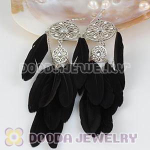 Black Basketball Wives Feather Earrings Wholesale