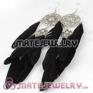 Wholesale Black Basketball Wives Feather Earrings