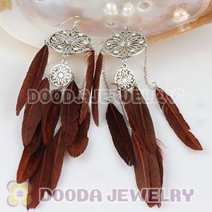 Brown Basketball Wives Feather Earrings Wholesale