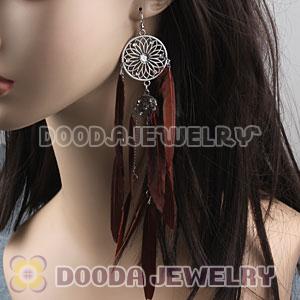Brown Basketball Wives Feather Earrings Wholesale