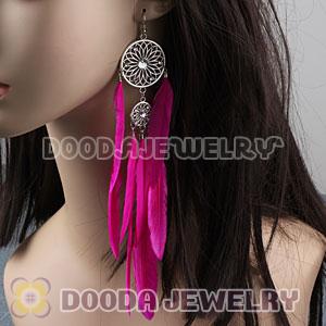 Peach Basketball Wives Feather Earrings Wholesale