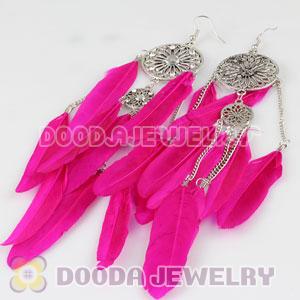Peach Basketball Wives Feather Earrings Wholesale
