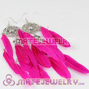 Wholesale Peach Basketball Wives Feather Earrings