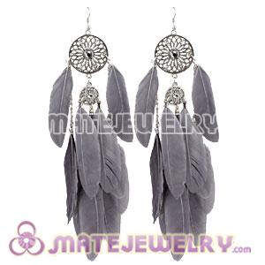 Wholesale Grizzly Basketball Wives Feather Earrings
