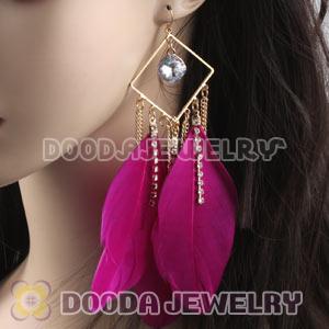 Pink Basketball Wives Feather Earrings Wholesale