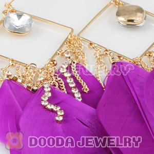 Purple  Basketball Wives Feather Earrings Wholesale