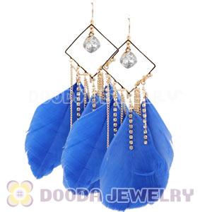Blue Basketball Wives Feather Earrings Wholesale