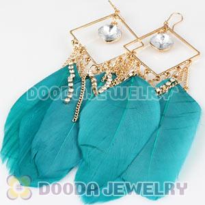 Green Basketball Wives Feather Earrings Wholesale