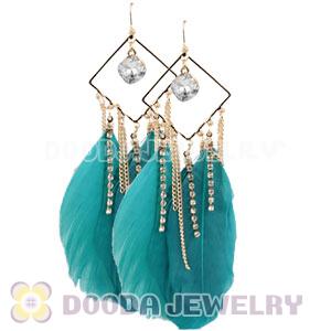 Green Basketball Wives Feather Earrings Wholesale