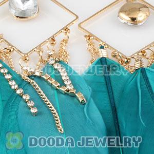 Green Basketball Wives Feather Earrings Wholesale