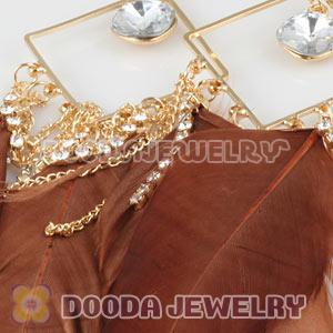 Brown Basketball Wives Feather Earrings Wholesale