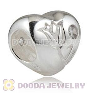 925 Sterling Silver Heart Charm Beads For Valentines Day 