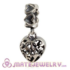 Wholesale 925 Sterling Silver Heart Dangle Charms