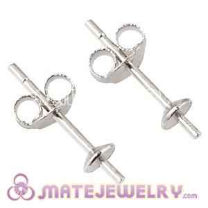 Rhodium Plated Sterling Silver Stud Earring Component Findings