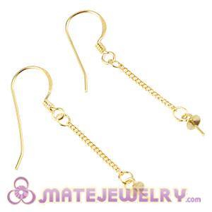 Gold Plated Silver Threads Earring Component Findings