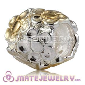 European Sterling Silver with Gold Flower Dot