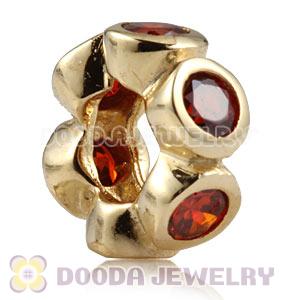 Gold Plated European Style 925 Silver Beads with Stone