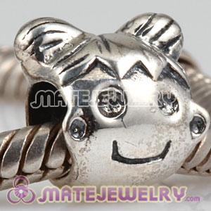 Antique silver girl beads