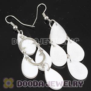 White Crystal Basketball Wives Bamboo Drop Earrings Wholesale