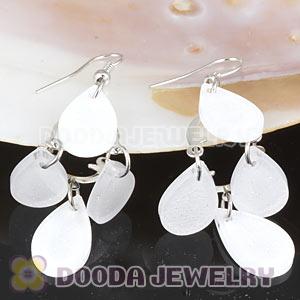 White Crystal Basketball Wives Bamboo Drop Earrings Wholesale