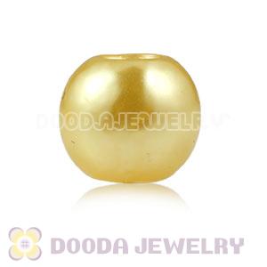 12mm Yellow European Big Hole ABS Pearl Beads Wholesale 