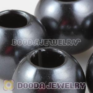 12mm Black European Big Hole ABS Pearl Beads Wholesale 