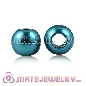 Wholesale 12mm Blue European Big Hole ABS Pearl Beads