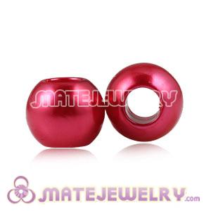 12mm Red European Big Hole ABS Pearl Beads For Basketball Wives Earrings