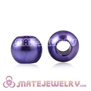 12mm Purple European Big Hole ABS Pearl Beads For Basketball Wives Earrings