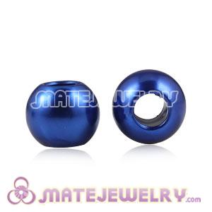 12mm Blue European Big Hole ABS Pearl Beads For Basketball Wives Earrings