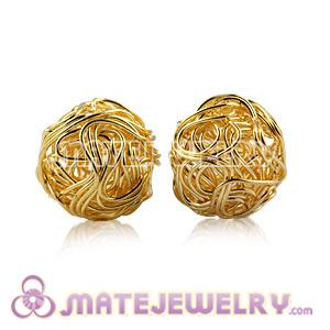 Wholesale 14mm Gold Basketball Wives Beads For Hoop Earrings 