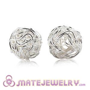 Wholesale 16mm Silver Basketball Wives Beads For Hoop Earrings 