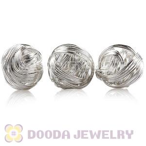 Wholesale 18mm Silver Basketball Wives Beads For Hoop Earrings 