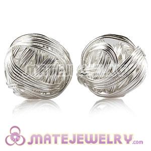 Wholesale 18mm Silver Basketball Wives Beads For Hoop Earrings 