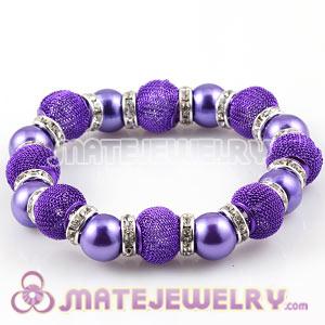 Wholesale Purple Beaded Basketball Wives Bracelets 