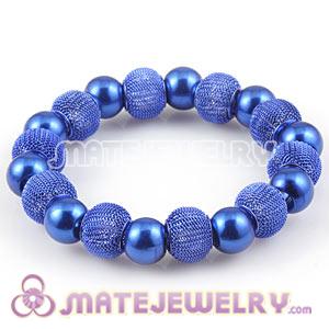 Wholesale Blue Beaded Basketball Wives Bracelets 
