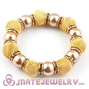 Wholesale Cheap Gold Beaded Basketball Wives Bracelets 