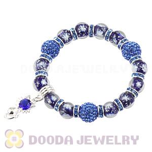 Snowflake Glass Beaded Basketball Wives Bracelets With Czech Crystal Beads 