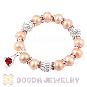 Freshwater Pearl Beaded Basketball Wives Bracelets With Czech Crystal Beads 