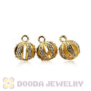 Fashion 11mm Gold Plated Alloy Pumpkin Pendants With Stones Wholesale