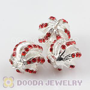 Fashion 12mm Silver Plated Alloy Pendants With Red Stones Wholesale