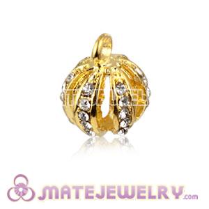 Fashion 11mm Gold Plated Alloy Pumpkin Pendants With Stones 